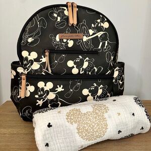 Petunia Pickle Bottom Mickey Ace Backpack & Aden Anais Mickey 90th Swaddle